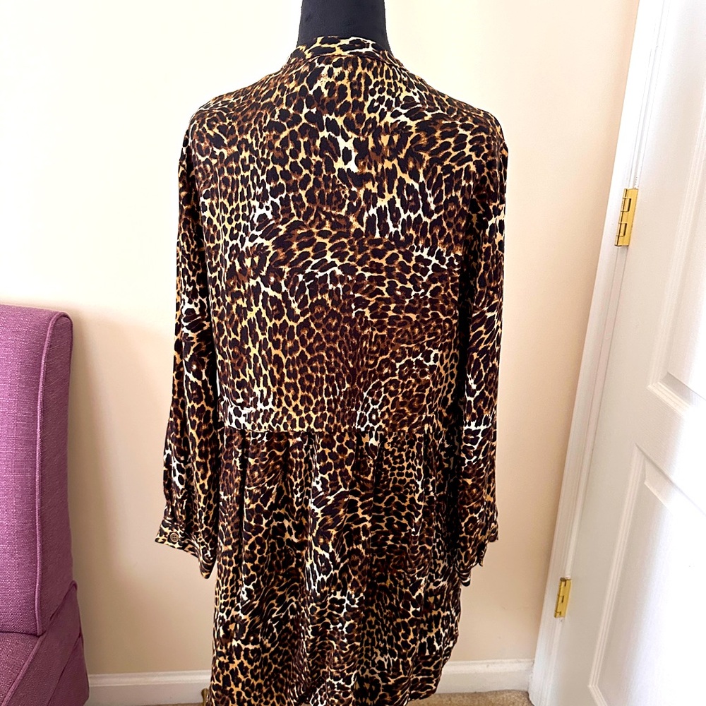 Zara Animal Print Baby doll dress Large